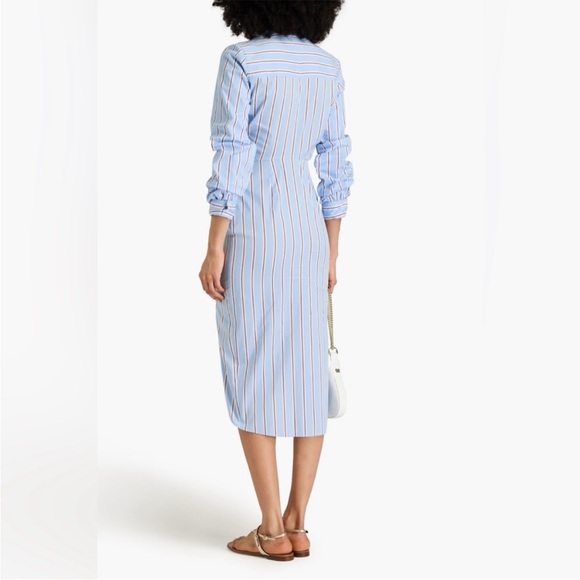 NWT Veronica Beard Afton Shirt Wrap Dress Striped Blue Size 2 - Picture 5 of 15